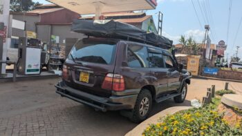 Rent a Toyota Land Cruiser 4x4 with rooftop tent in Uganda. Ideal for self-drive safaris, camping, gorilla trekking, and East Africa wildlife adventures.